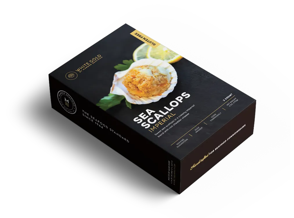 Scallop Blends on Shells Retail-Ready Boxes by Marder Seafood